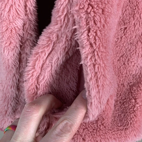 Crewcuts pink fuzzy snap pullover sz lg - Picture 5 of 7